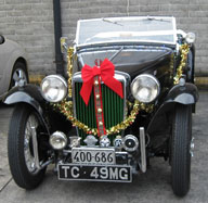 Photo of T car decked out for the holidays